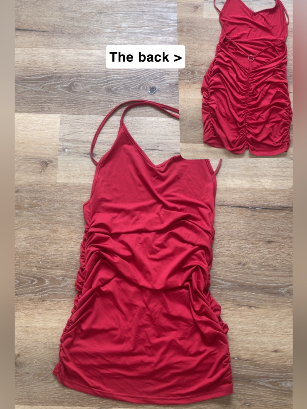 Ruched Red Spaghetti Strap Slip Dress - Women Intimates & Sleepwear